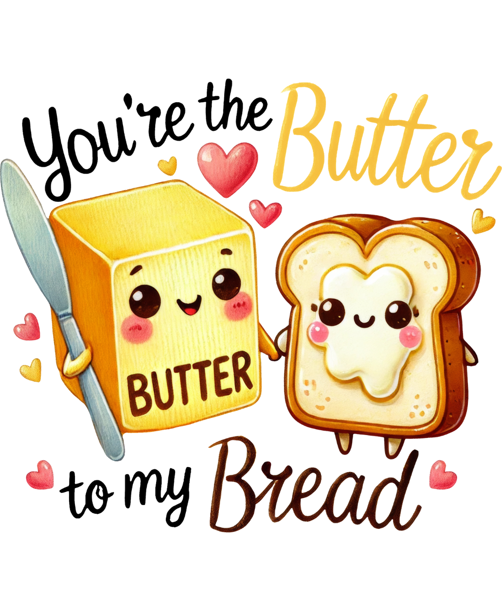 butter Your The Butter To My Bread Design - T-Shirt - Image 1